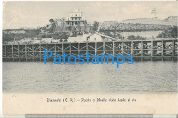 227195 ARGENTINA ENTRE RIOS DIAMANTE PORT PUERTO Y MUELLE VISTA DESDE EL RIO POSTAL POSTCARD - Argentina