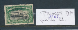 BELGIAN CONGO "PRINCES" COB 49PT POSITION 22 WITH WATERMARK - Used Stamps