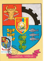 A24675 -  JUDETUL VASLUI  POSTCARD  ROMANIA  MAXIMUM CARD POSTAL STATIONERY - Ganzsachen