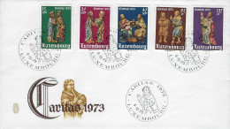 Luxembourg - Luxemburg -  Enveloppe  1973      Caritas - Gebraucht
