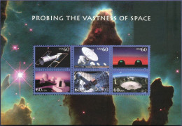 USA 2000 Outer-space Research Block MNH Hubble-telescope Observatory Interferometer Aceribo Cerro-Tololo Mnt Wilson - Estados Unidos