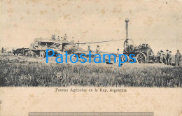 227206 ARGENTINA COSTUMES FAENAS AGRICOLAS MAQUINAS AGRICOLAS SPOTTED POSTAL POSTCARD - Argentine