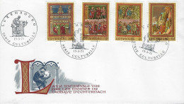 Luxembourg - Luxemburg -  Enveloppe  1971      Caritas   La Vie Médiévale Vue Par Les Moines De L'Abbaye D'Echternach - Gebruikt