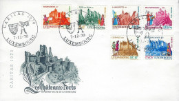 Luxembourg - Luxemburg -  Enveloppe  1970      Caritas     Les Châteaux -Forts - Gebruikt