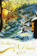 *CPM Double- Meilleurs Vœux - "Soleil D'hiver" - Tableau De N. GASPERUT - New Year