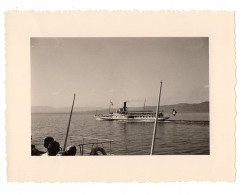 Snapshot Superbe EVIAN LAC LEMAN Suisse Swiss Bateau GENERAL DUFOUR ? 40s 50s - Bateaux