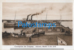 227215 ARGENTINA ENTRE RIOS CONCEPCION DEL URUGUAY DARSENA MUELLE A ALTO NIVEL & SHIP  POSTAL POSTCARD - Argentine