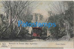 227218 ARGENTINA ENTRE RIOS PARANA PARQUE URQUIZA & TRAMWAY A HORSE TRANVIA SPOTTED CIRCULATED TO ITALY POSTCARD - Argentine