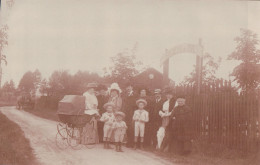 CARTE PHOTO Promenade En Famille Avec Landau à La Société De Tir - Blamont