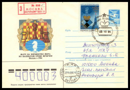 RUSSIA & USSR Chess Men’s World Chess Championship 1984   Special Cancellation On Illustrated Envelope - Echecs