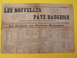 Journal Les Nouvelles Du Pays Baugeois. Baugé (49). N° 19 Du 12 Mai 1929. Durtal Longué Noyant Seiches Tiercé - Pays De Loire