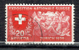 Exposition Nationale De Zurich : Allégorie De L'effort Spirituel Du Peuple Suisse (en Français) - Oblitérés