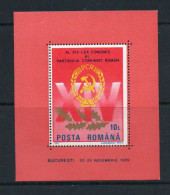 ROMANIA - 1989 - PARTY CONGRESS  SOUVENIR SHEET MINT NEVER HINGED SG CAT £7.25 - Unused Stamps