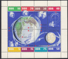 GERMANIA DDR - 1962 - Otto Valori nuovi MNH Uniti Fra Loro In Foglietto: Yvert BF 12. - 1950-1970