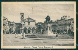 Livorno Città Piazza Vittorio Emanuele PIEGHINE Cartolina WX1683 - Livorno