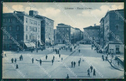 Livorno Città Piazza Cavour PIEGHINA Cartolina WX1692 - Livorno