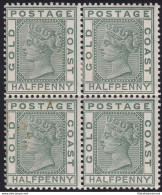 1884 GOLD COAST, SG 11 In Block Of Four MLH/MNH - Brown Spots On One Stamp - Other & Unclassified