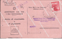 As675 Storia Postale Avviso Di Ricevimento O Di  Pagamento Poste 40 Lire Isolato - Other & Unclassified