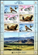 Artsakh 2021 "Europa"The National Endangered Wildlife. Red Kite,Marbled Polecat,Apollo" MS Quality:100% - Armenië