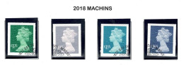 Great Britain 2018 Machins  Set Of 4 Used - Oblitérés