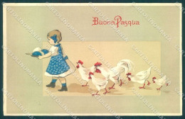 Greetings Easter Egg Child Girl Hen Relief Erika 3923 Postcard TW1869 - Otros & Sin Clasificación