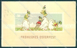 Greetings Easter Egg Dressed Chick Relief Cartolina Postcard TW1820 - Otros & Sin Clasificación