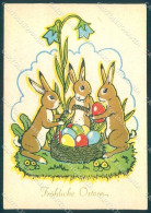 Greetings Easter Egg Hare FG Cartolina Postcard TW1817 - Otros & Sin Clasificación