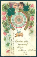 New Year Pig Four Leaf Clover Horseshoe Gnome Child Silk Relief TEAR Pc TW1732 - Otros & Sin Clasificación