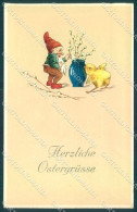 Greetings Easter Gnome Chick Relief HWB Serie 3007 Cartolina Postcard TW1738 - Sonstige & Ohne Zuordnung