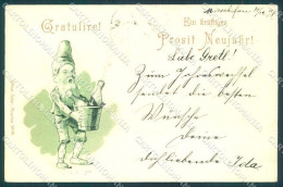 Greetings New Year Gnome Toasting Zieher 35 Cartolina Postcard TW1701 - Sonstige & Ohne Zuordnung