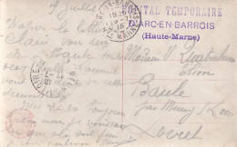 Arc En Barrois (52) Tampon Hôpital Temporaire En 1915 Sur Carte Patriotique "La Défense Du Drapeau" - Guerre De 1914-18