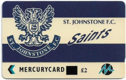 UK (Paytelco) - Football Clubs - St. Johnstone Logo (Big Overprint) - 1PPLT - Used - Mercury Communications & Paytelco