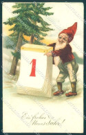 New Year Gnome Serie 3890 CORNER CREASES Cartolina Postcard TW1658 - Altri & Non Classificati