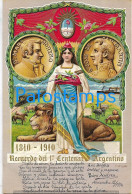 227221 ARGENTINA ART ARTE EMBOSSED 1º CENTANARIO CENTANARY PATRIOTIC HERALDRY POSTCARD - Argentina