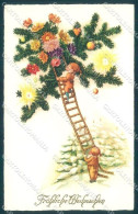 Christmas Gnome Flower Amag 2465 Cartolina Postcard TW1644 - Altri & Non Classificati