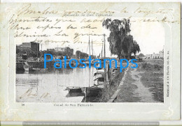 227233 ARGENTINA BUENOS AIRES SAN FERNANDO CANAL & BOAT POSTAL POSTCARD - Argentinië