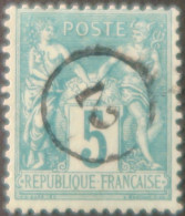 R1311/2964 - FRANCE - SAGE TYPE II N°75 >>>>> Cachet Du Jour De L'an : Chiffre " 2 " Dans Un Petit Cercle - 1876-1898 Sage (Type II)