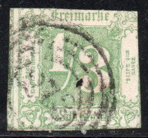 ALEMANIA – ESTADOS DEL NORTE (THURN AND TAXIS) Sello Deteriorado X 1/3 Silbergroschen CIFRAS Año 1862 - Valorizado € 300 - Afgestempeld