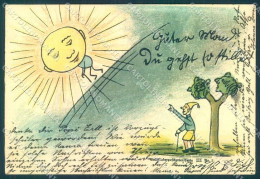 Greetings Augurali Gnome Sun Serie III-71 SOFT CREASE Cartolina Postcard TW1515 - Otros & Sin Clasificación
