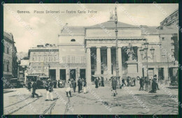 Genova Città Piazza Deferrari Teatro Carlo Felice Cartolina RB8049 - Genova (Genoa)