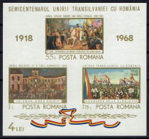 Rumänien Romania Romana 1968 - Eingliederung Siebenbürgens - Transilvania - MiNr 2721B/23B BL68 - Unused Stamps
