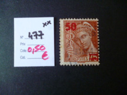 Timbre France Neuf ** 1941 N° 477  Cote 0,50 € - Nuevos