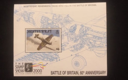 O) 2000 MONTSERRAT,  BATTLE OF BRITAIN, PLANE IN AIR, THE STAMP SHOW, MNH - Montserrat