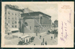 Livorno Città Piazza Guerrazzi Tram A Cavalli Cartolina WX1803 - Livorno