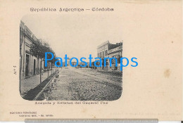 227274 ARGENTINA CORDOBA AVENIDA Y ESTATUA DEL GRAL PAZ SPOTTED COLECCION AQUILINO FERNANDEZ POSTCARD - Argentine