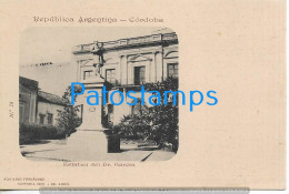 227297 ARGENTINA CORDOBA ESTATUA DEL DR GARCIA COLECCION AQUILINO FERNANDEZ POSTCARD - Argentinien