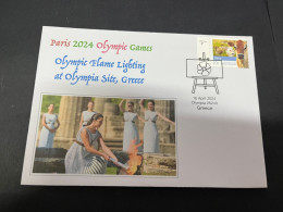 18-4-2024 (2 Z 22) Paris Olympic Games 2024 - Lighting Of The Olympic Flame In Olympia Site (Greece) - Sommer 2024: Paris