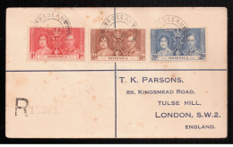 USED REGISTERED AIR MAIL COVER DOMICINA  1937 KING GEORGE VI - Unclassified