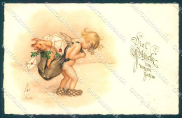 New Year Pig Angel Baby Santa Snow Pittius Cartolina Postcard TW1409 - Autres & Non Classés