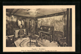 AK Passagierschiff Paris, Salon De L`Appartement De Grande Luxe  - Steamers